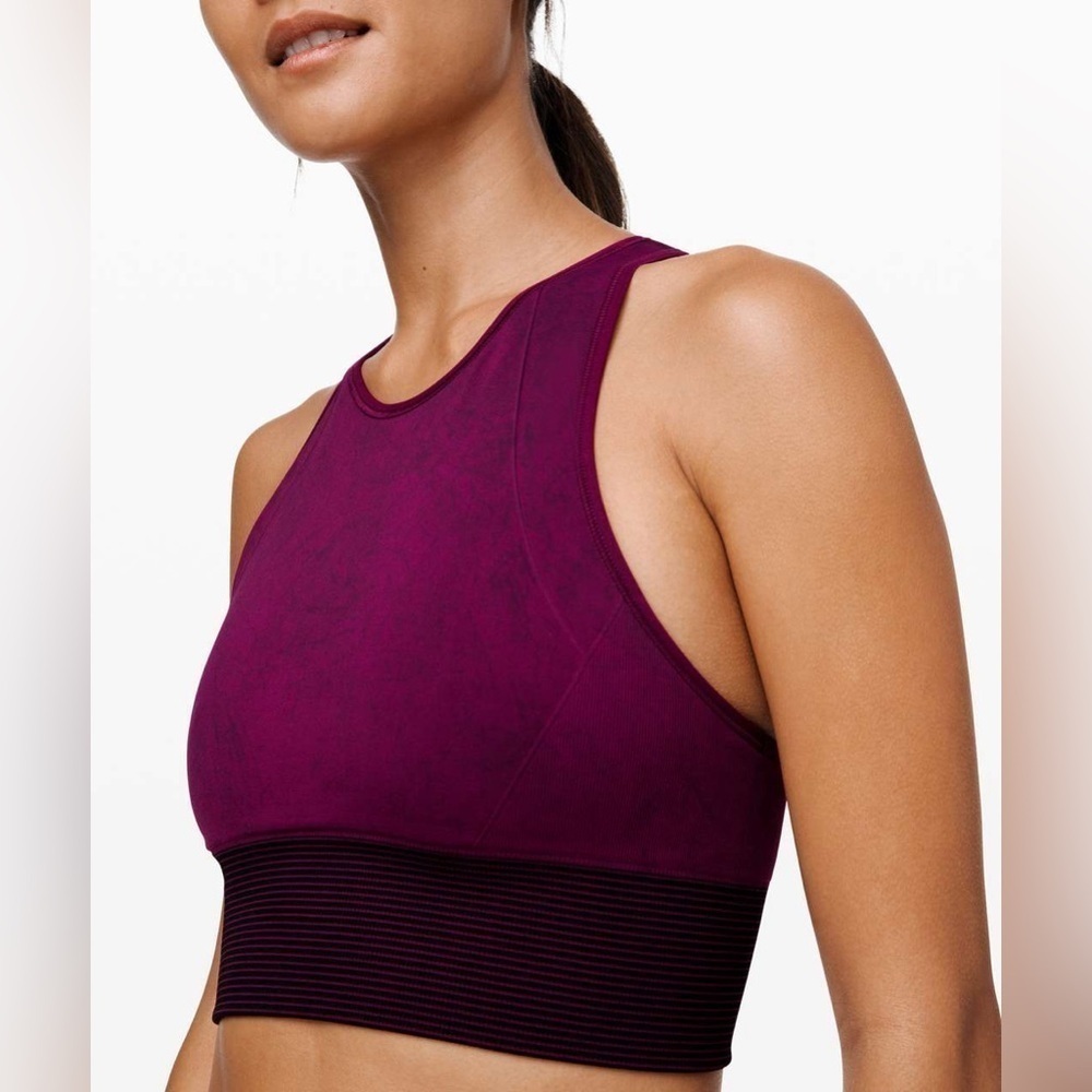 Lululemon Purple Marble Padded Ebb to Train Bra Size 12